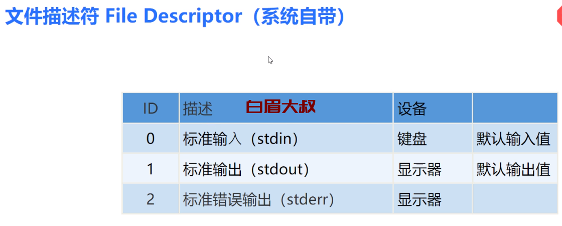 linux 文件描述符和重定向