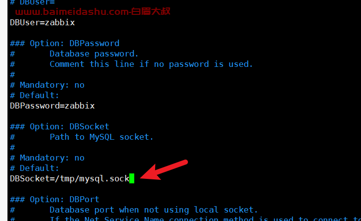 connection to database ‘zabbix’ failed: [2002] Can’t connect to local server through socket ‘/var/lib/mysql/mysql.sock’ (2)