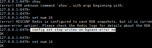 处理redis (error) MISCONF Redis is configured to save RDB snapshots