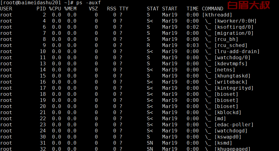 linux ps 命令 监控进程状态