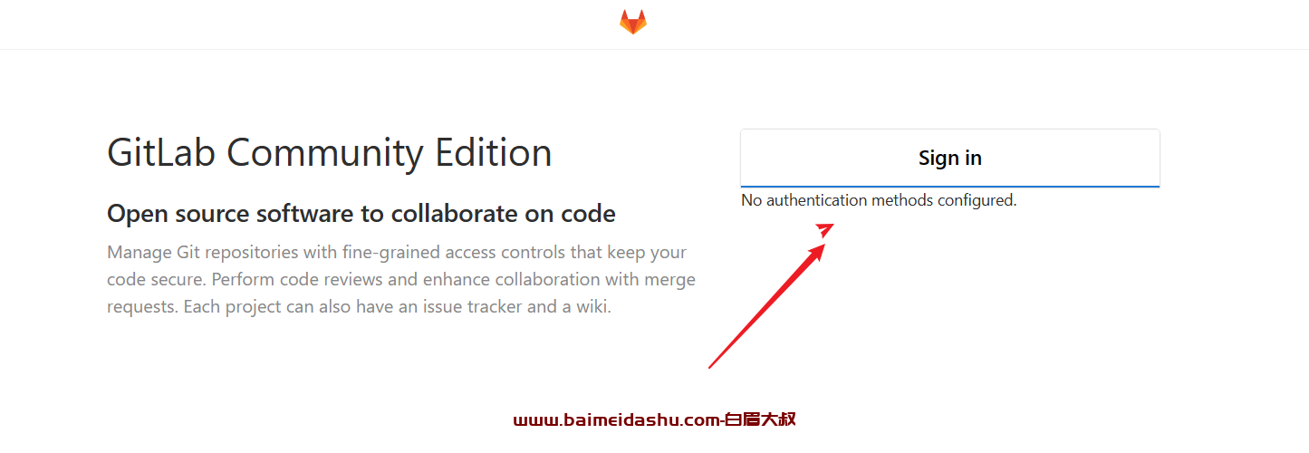 No authentication methods configured. （gitlab 解决方法）