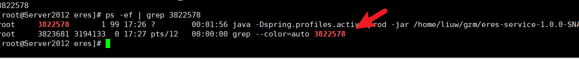 shell 去掉 color(显示不包含grep的进程)grep -v grep