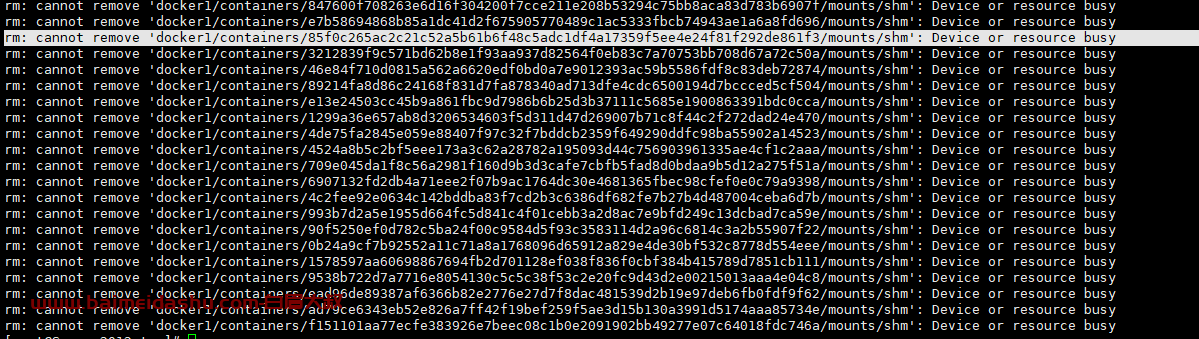 docker 无法删除 mounts/shm’: Device or resource busy