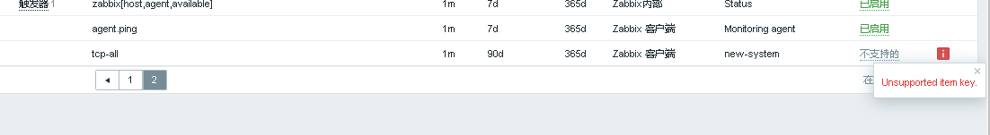 zabbix Unsupported item key.