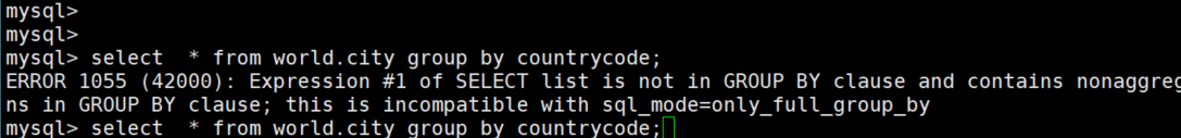解决方案： this is incompatible with sql_mode=only_full_group_by