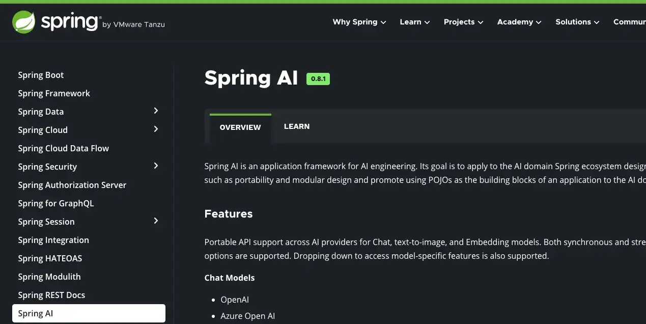 正式发布的Spring AI，能让Java喝上AI赛道的汤吗