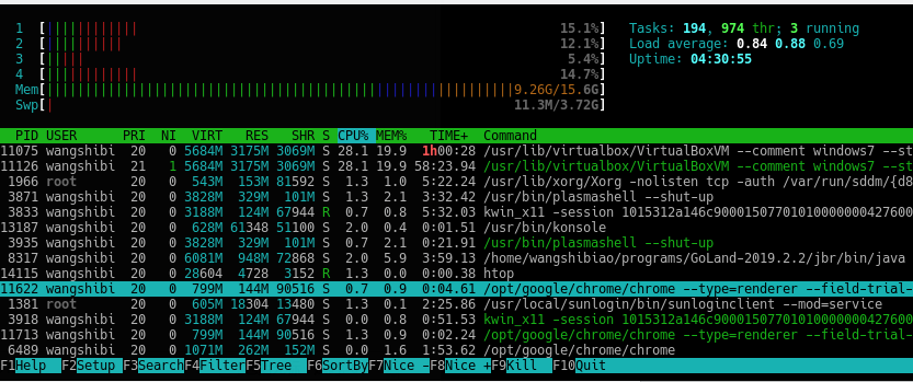 linux查看cpu和内存占用