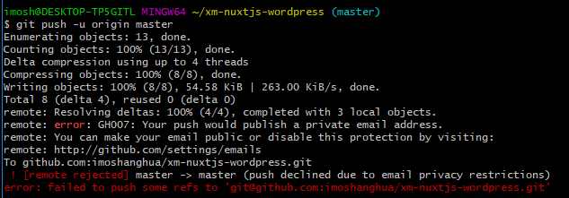remote: error: GH007: Your push would publish a private email address.