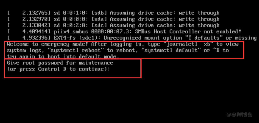 Centos7开机提示“or press Control -D to continue”的解决办法