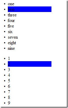 jQuery 关于伪类选择符的使用说明