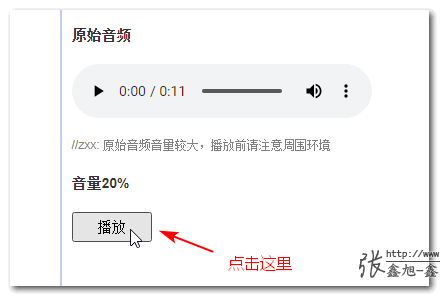 demo页面的点击播放按钮