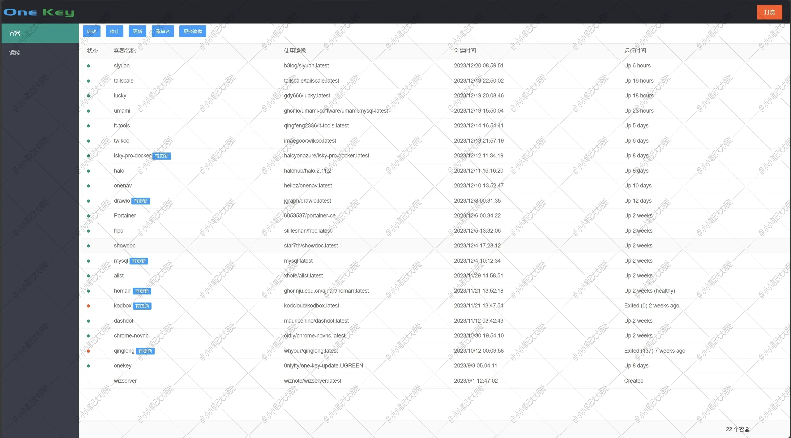 【Docker】搭建一键更新容器工具 - OneKey