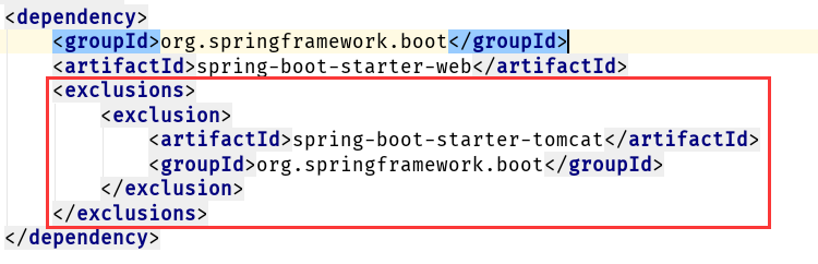 排除tomcat依赖