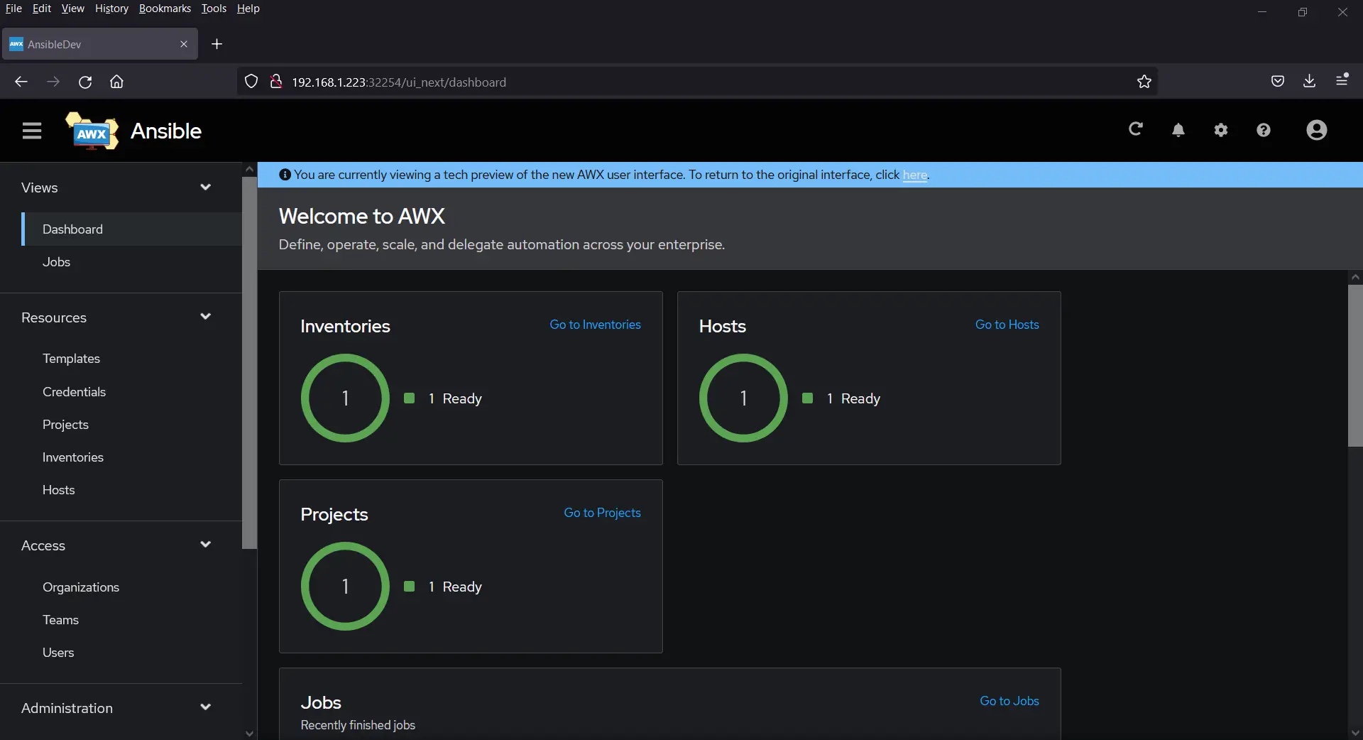 Ansible-AWX-Web-Dashboard