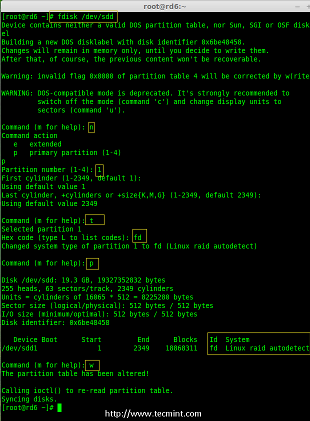 Create sdd Partition