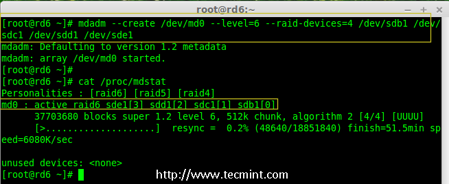 Create Raid 6 Device