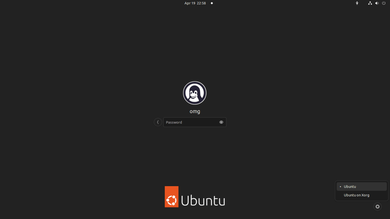 Ubuntu 22.04 登录屏幕截图